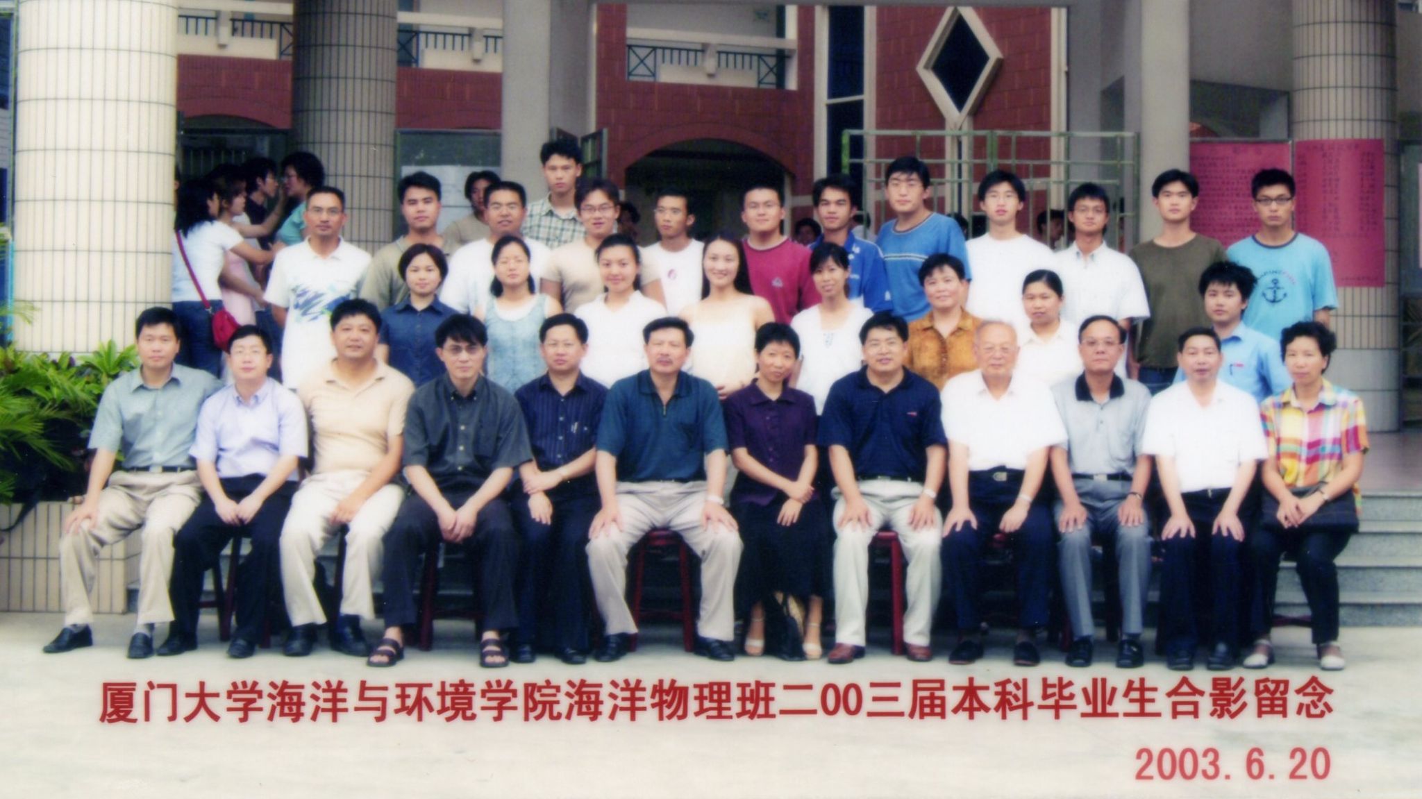 2003屆海洋物理本科生畢業合影